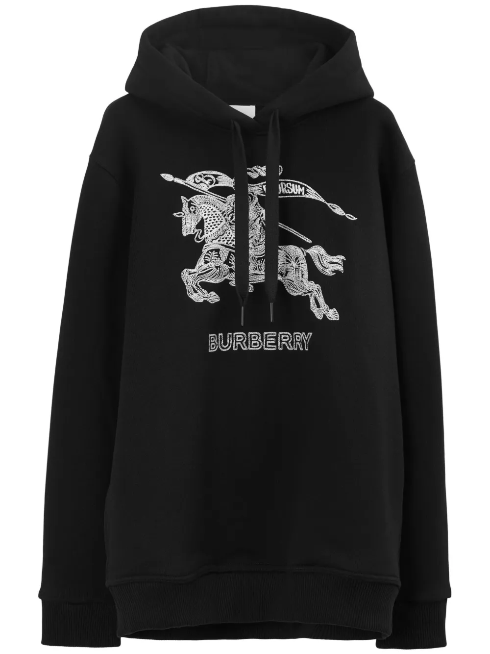 Picture of Burberry embroidered-EKD logo-print hoodie